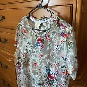 A New Day Mesh Floral Top